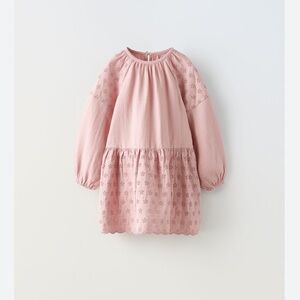 NWT Zara girls dress pink with eyelet detail size 3-4